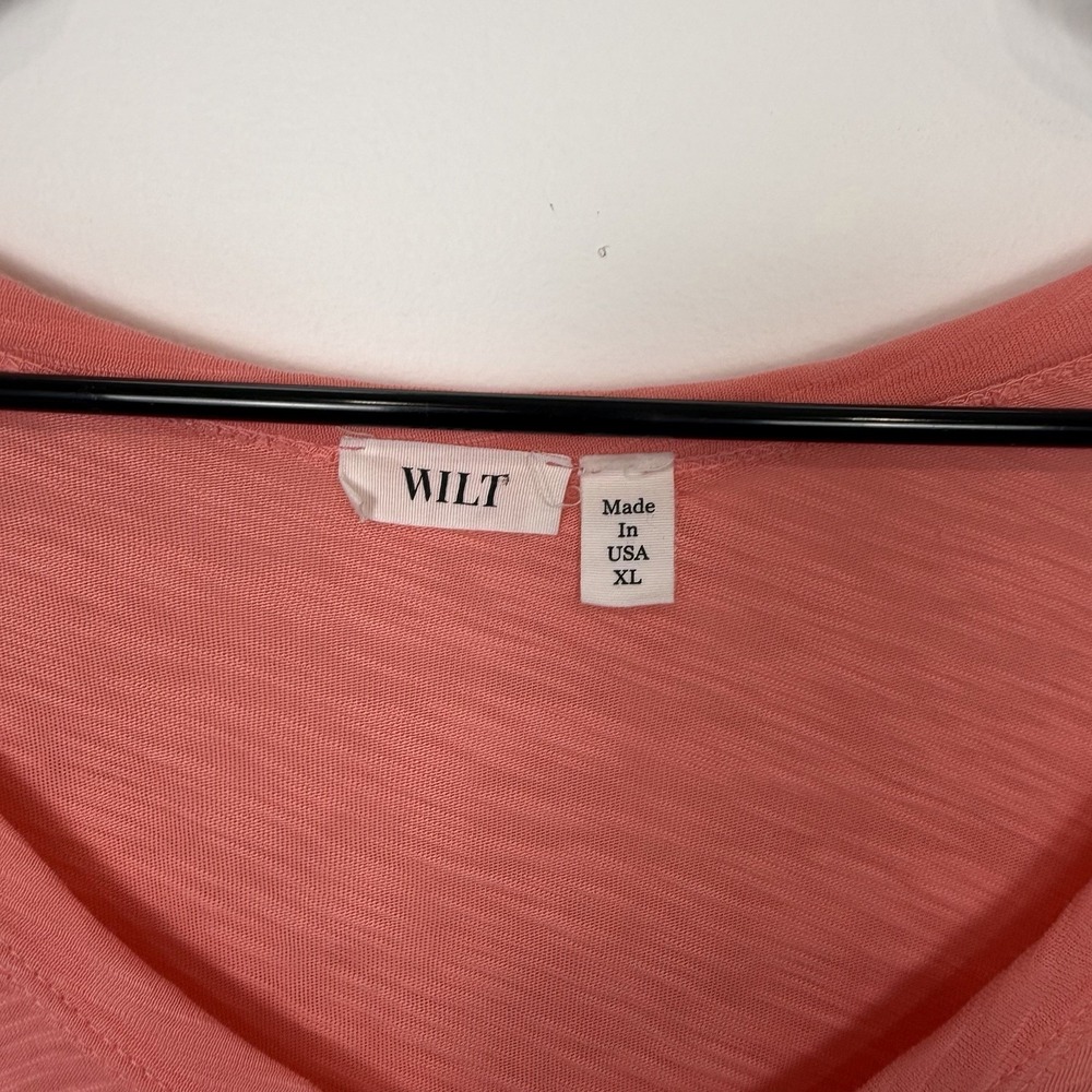 Wilt Shirt XL Coral Long Sleeve Tunic 100% Cotton Capsule Comfy Casual Minimal - Picture 2 of 5